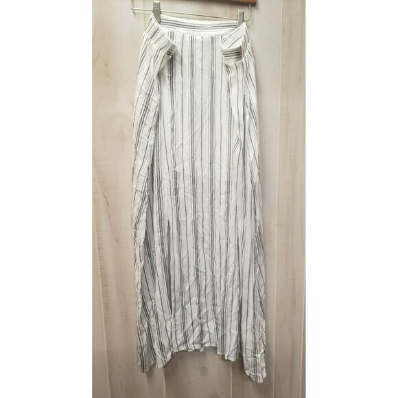Love Fire Maxi Skirt, Womens 3X, White Black Striped, Front Slits, Short Lining - Picture 1 of 9